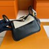 H Factory Bags Mini Lindy Togo Leather Black Silver Hardware 19cm Full Handmade