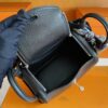 H Factory Bags Mini Lindy Togo Leather Black Silver Hardware 19cm Full Handmade