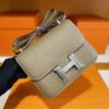 H Factory Bags Constance Epsom Leather Etoupe Grey Silver Hardware 18cm Full Handmade