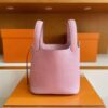 H Factory Bags Picotin Togo Leather X9 light purple pink Silver Hardware 18cm Full Handmade