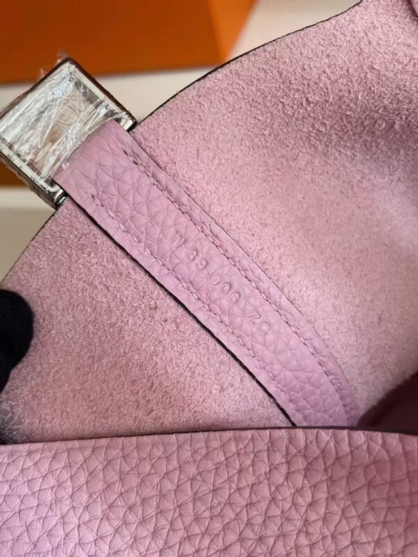 H Factory Bags Picotin Togo Leather X9 light purple pink Silver Hardware 18cm Full Handmade