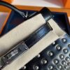 H Factory Bags Mini Kelly Shiny Box Leather Rivet Style Black Silver Hardware 19cm Full Handmade Phw
