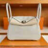H Factory Bags Lindy Swift Leather M4 off white & Grey Silver Hardware 26cm Full Handmade Phw
