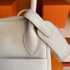 H Factory Bags Lindy Swift Leather M4 off white & Grey Silver Hardware 26cm Full Handmade Phw