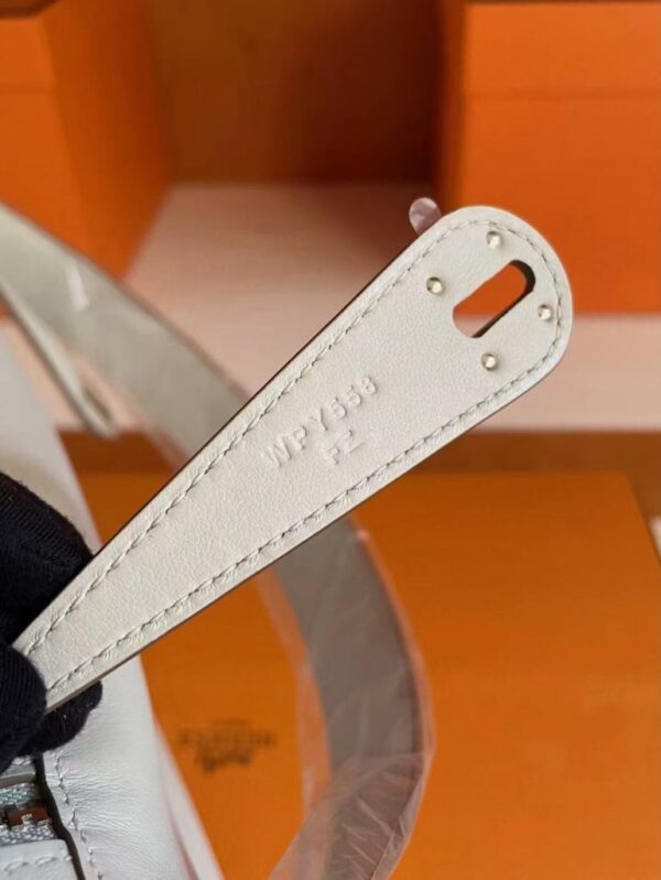 H Factory Bags Lindy Swift Leather M4 off white & Grey Silver Hardware 26cm Full Handmade Phw