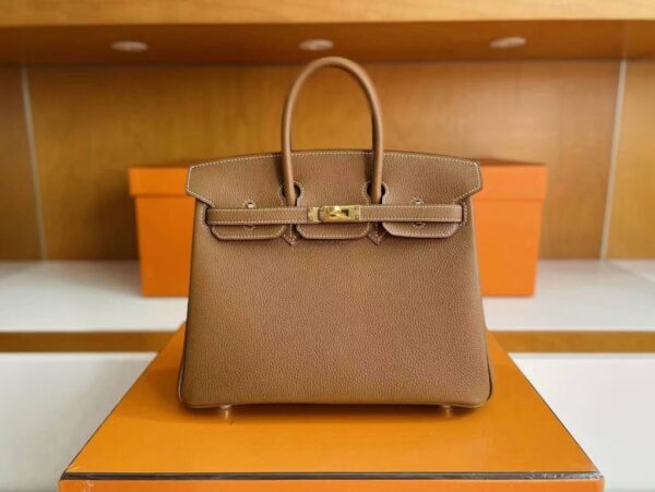 mmexport1748271261422-1024x769-1 H Factory Bags Birkin Togo Leather Golden Brown Gold Hardware 25cm Full Handmade