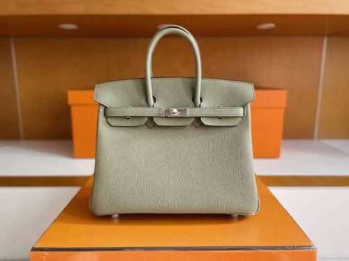 mmexport1748271289230-1024x771-1 H Factory Bags Birkin Togo Leather Q1 Sage Green Silver Hardware 25cm Full Handmade