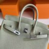 H Factory Bags Birkin Togo Leather Q1 Sage Green Silver Hardware 25cm Full Handmade