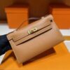 H Factory Bags Mini Kelly Pochette Swift Leather Golden Brown Gold Hardware 22cm Full Handmade