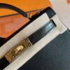 H Factory Bags Mini Kelly Touch Epsom & Crocodile Black Gold Hardware 19cm Full Handmade