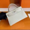 H Factory Bags Mini Kelly Matte Alligator Crocodile Cream White Silver Hardware 19cm Full Handmade