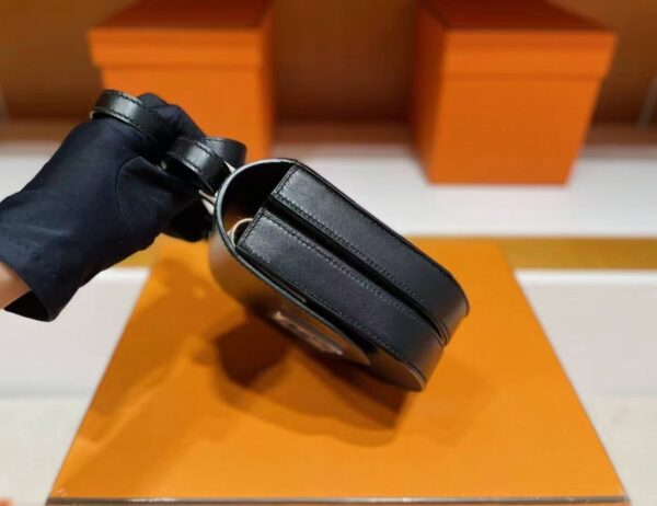 H Factory Bags Mosaique Shiny Box Leather Black Silver Hardware 17cm Full Handmade