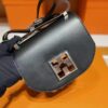 H Factory Bags Mosaique Shiny Box Leather Black Silver Hardware 17cm Full Handmade