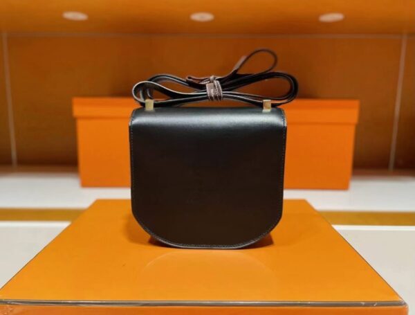 H Factory Bags Mosaique Shiny Box Leather Black Gold Hardware 17cm Full Handmade