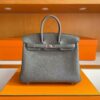 H Factory Bags Birkin Togo Leather medium grey Silver Hardware 25cm Full Handmade