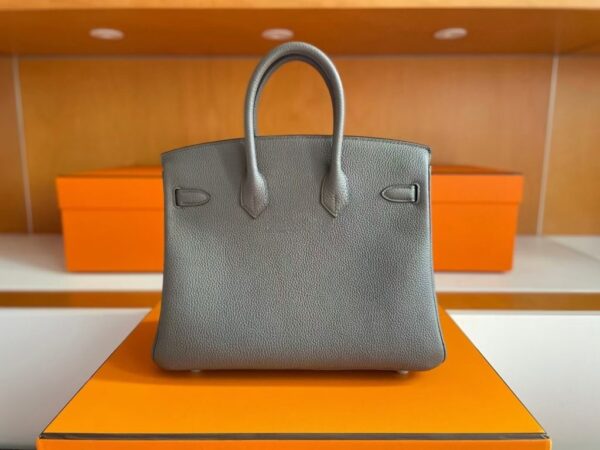 H Factory Bags Birkin Togo Leather medium grey Silver Hardware 25cm Full Handmade