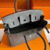 H Factory Bags Birkin Togo Leather medium grey Silver Hardware 25cm Full Handmade