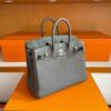 H Factory Bags Birkin Togo Leather medium grey Silver Hardware 25cm Full Handmade