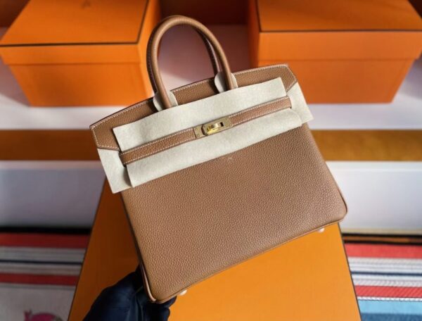 mmexport1749176160968-1024x779-1 H Factory Bags Birkin Togo Leather Golden Brown Gold Hardware 25cm Full Handmade