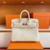 H Factory Bags Birkin Togo Leather Gream White Silver Hardware 25cm Full Handmade