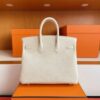 H Factory Bags Birkin Togo Leather Gream White Silver Hardware 25cm Full Handmade