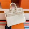 H Factory Bags Birkin Togo Leather Gream White Silver Hardware 25cm Full Handmade