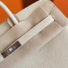 H Factory Bags Birkin Togo Leather Gream White Silver Hardware 25cm Full Handmade