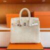 H Factory Bags Birkin Togo Leather Gream White Silver Hardware 25cm Full Handmade