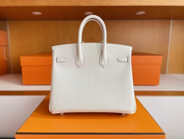 mmexport1749176236023-1024x777-1 H Factory Bags Birkin Togo Leather 8L Ice White Silver Hardware 25cm Full Handmade