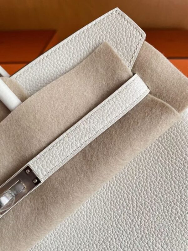 mmexport1749176240000-768x1024-1 H Factory Bags Birkin Togo Leather 8L Ice White Silver Hardware 25cm Full Handmade