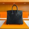 H Factory Bags Birkin Matte Alligator Crocodile HCP Black Gold Hardware 25cm Full Handmade