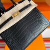 H Factory Bags Birkin Matte Alligator Crocodile HCP Black Gold Hardware 25cm Full Handmade