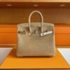 mmexport1749176460622-1024x779-1 H Factory Bags Birkin Matte Alligator Crocodile OM Tea Khaki Silver Hardware 25cm Full Handmade