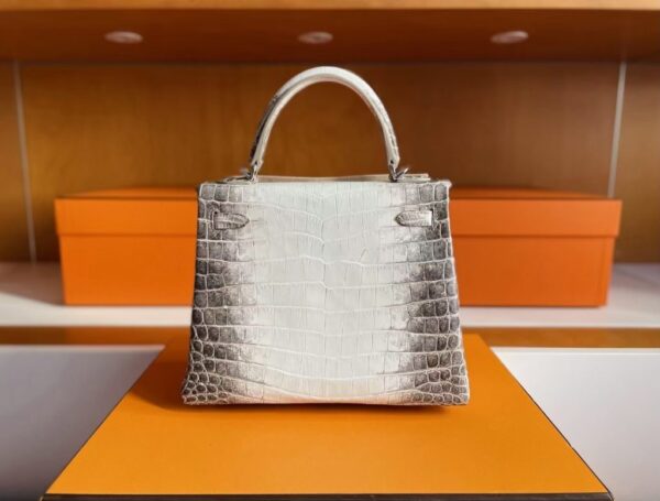 H Factory Bags Kelly Matte Crocodile Leather Himalaya Silver Hardware 25cm Full Handmade