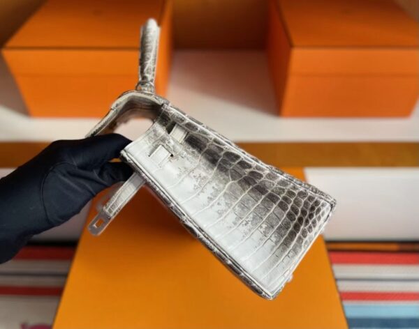 H Factory Bags Kelly Matte Crocodile Leather Himalaya Silver Hardware 25cm Full Handmade