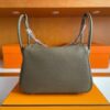 H Factory Bags Lindy Togo Leather Etoupe Grey Gold Hardware 26cm Full Handmade