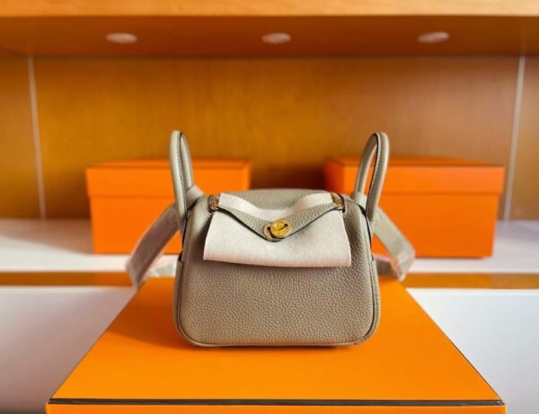 mmexport1749176929935-1024x786-1 H Factory Bags Mini Lindy Togo Leather Pigeon Grey Silver Hardware 20cm Full Handmade