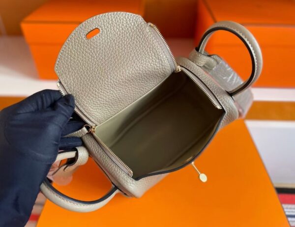 mmexport1749176944219-1024x786-1 H Factory Bags Mini Lindy Togo Leather Pigeon Grey Silver Hardware 20cm Full Handmade