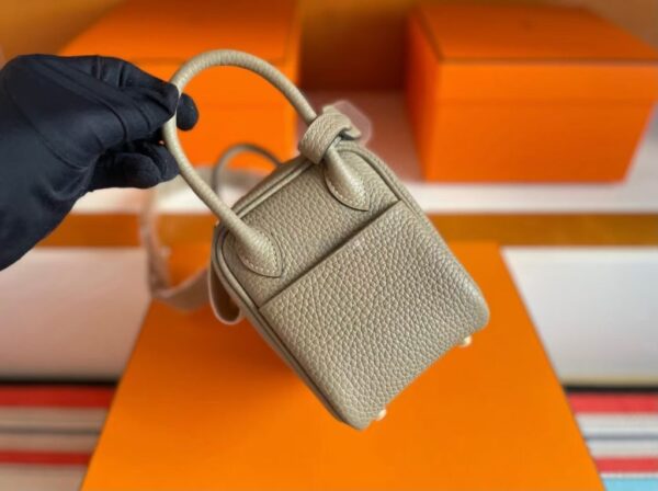 mmexport1749176947588-1024x765-1 H Factory Bags Mini Lindy Togo Leather Pigeon Grey Silver Hardware 20cm Full Handmade