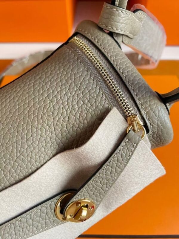 mmexport1749176956891-768x1024-1 H Factory Bags Mini Lindy Togo Leather Pigeon Grey Silver Hardware 20cm Full Handmade