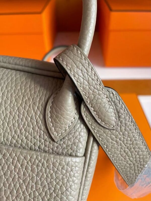 mmexport1749176961158-768x1024-1 H Factory Bags Mini Lindy Togo Leather Pigeon Grey Silver Hardware 20cm Full Handmade