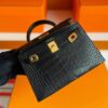 H Factory Bags Mini Kelly Matte Alligator Crocodile HCP Black Gold Hardware 19cm Full Handmade