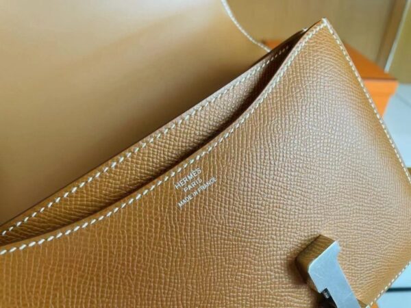 mmexport1749177085380-1024x768-1 H Factory Bags Constance Epsom Leather ck37 Golden Brown Silver Hardware 18cm Full Handmade