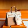 H Factory Bags Birkin Togo Leather Golden Brown Silver Hardware 25cm Full Handmade