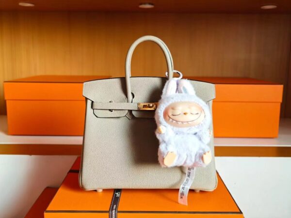 H Factory Bags Birkin Togo Leather Cream White Gold Hardware 25cm Full Handmade