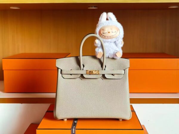 H Factory Bags Birkin Togo Leather Cream White Gold Hardware 25cm Full Handmade