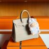 H Factory Bags Birkin Togo Leather Cream White Gold Hardware 25cm Full Handmade