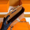 H Factory Bags Mini Kelly 2424 Evercoler Leather Golden Brown Silver Hardware 21cm Full Handmade