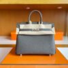 H Factory Bags Birkin Togo Leather medium grey Silver Hardware 25cm Full Handmade