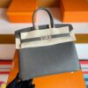 H Factory Bags Birkin Togo Leather medium grey Silver Hardware 25cm Full Handmade